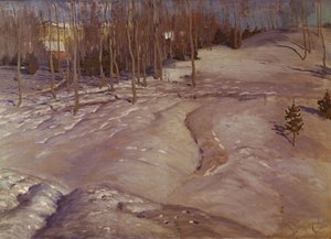 Winterlandschaft. Märzabend, ca. 1900