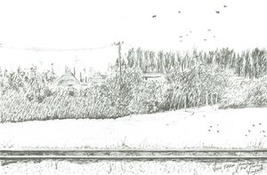 Blick vom Bahnsteig 3 auf den Bahnhof Ely, 2005
