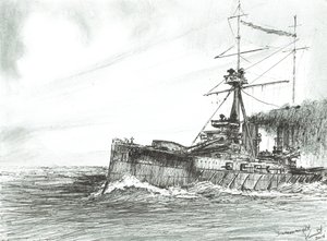 HMS Dreadnought auf See von Vincent Alexander Booth