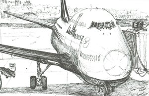 Jumbo Jet am Logan Flughafen, 2003 von Vincent Alexander Booth