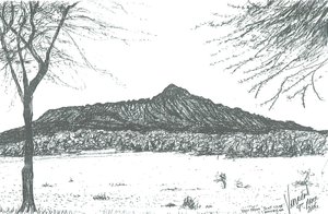 Berg vom Bootsclub am Lake Naivasha, Kenia