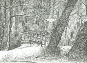 Die alte Metallbrücke, Bramhall Park, 2004 von Vincent Alexander Booth