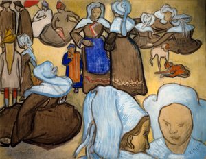 Bretonische Frauen. Aquarell von Vincent Van Gogh (1853-1890) von Vincent van Gogh