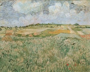 Die Ebene bei Auvers mit Regenwolken von Vincent van Gogh