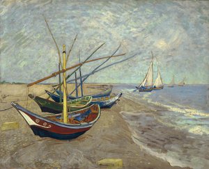 Fischerboote am Strand von Saintes-Maries-de-la-Mer