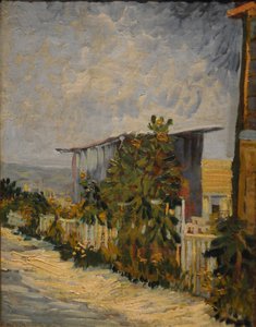 Schuppen in Montmartre mit Sonnenblume, 1887