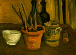 Stillleben mit Pinseln in einem Blumentopf von Vincent van Gogh