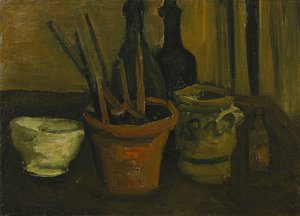 Stillleben mit Pinseln in einem Blumentopf; Nature Morte aux Pinceaux dans un Pot a Fleurs, 1884 von Vincent van Gogh