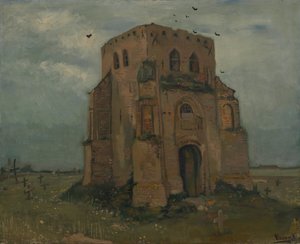 Der alte Kirchturm in Nuenen (Der Bauernfriedhof) von Vincent van Gogh