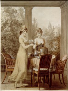Zwei Damen im Pavillon