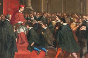Mailand, Kirche San Francesco da Paola, Fratelli Campi, Kardinal Federico organisiert die Gruppe der christlichen Lehrmeister
