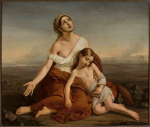 Hagar in der Wüste von Vincenzo Camuccini
