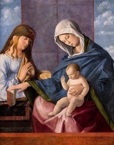 Jungfrau mit Kind und einem Heiligen