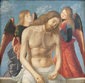 Toter Christus von zwei Engeln gestützt von Vittore Carpaccio