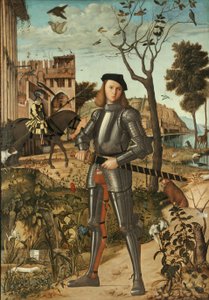 Junger Ritter in einer Landschaft