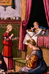 Die Geburt der Jungfrau, Zyklus der Scuola degli Albanesi, um 1502/03