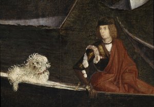 Das Wunder der Reliquie des Heiligen Kreuzes an der Rialto-Brücke. Detail. Gemälde von Vittore Scarpazza, bekannt als Vittore Carpaccio (1460-1525)