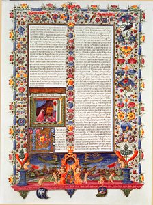 Seite aus dem Manuskript der Bibel von Borso d