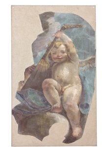 Fresken von Engeln, ursprünglich aus der St. Augustinus Kirche von Vittorio Maria Bigari