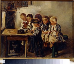 Warten auf die Lehrerin von Vladimir Egorovic Makovsky