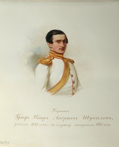 Porträt von Graf Pyotr Andreyevich Shuvalov (Aus dem Album der Kaiserlichen Leibgarde) von Vladimir Ivanovich Hau