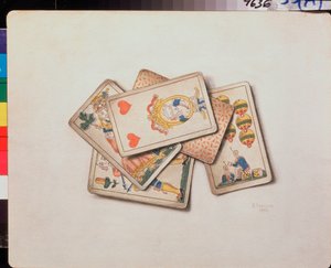 Spielkarten, Stillleben von Vladimir Pavlovich Sokolov