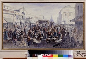 Der Flohmarkt in Moskau (Russland) von Vladimir Yegorovich Makovski