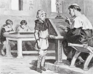 Der junge Cuthbert in der Schule von W.R.S. (after) Stott