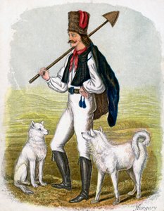 Ungarischer Mann mit Hunden