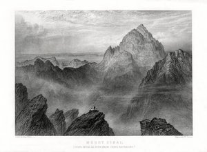 Berg Sinai: Jebel Musa gesehen von Jebel Katharina, 1887