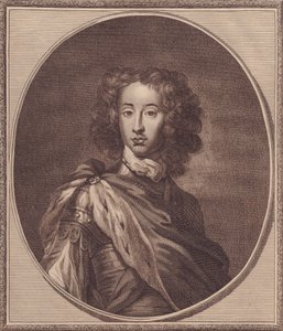 Porträt von William von Dänemark und Norwegen, Herzog von Gloucester (1689-1700), Kupferstich von John Goldar (1729-1795) nach einem Gemälde von G. Kneller, 20x17 cm, aus der Geschichte Englands von Paul de Rapin, Harrison