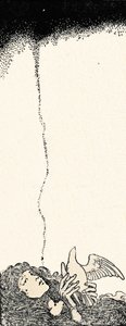 Es war ein kleiner Vogel, der mit den Flügeln schlug, um 1930