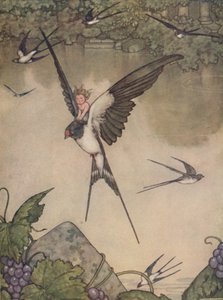 Ja, ich werde mit dir gehen! sagte Tommelise, um 1930 von William Heath Robinson