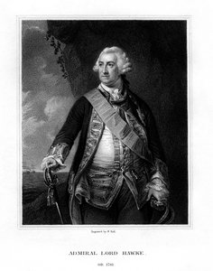 Edward Hawke, 1. Baron Hawke, britischer Admiral, 1833 von W. Holl