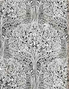 Tapete, in Distemperfarbe gedruckt. Entworfen von H. Wilson, 1893