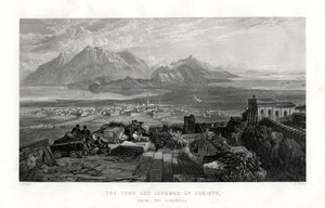 Die Stadt und Landenge von Korinth von der Akropolis, Griechenland, 1887