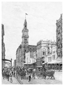 Elizabeth Street, Melbourne, Victoria, Australien, 1886