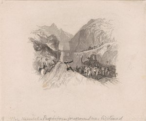 Hannibal überquert die Alpen (Vignette) von W. R. Smith