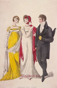 Zwei Frauen und ein Mann in Abendkleidung, ca. 1810 von W Read