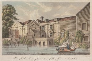 Ansicht des Hauses, das früher die Residenz von Guy Fawkes in Lambeth war