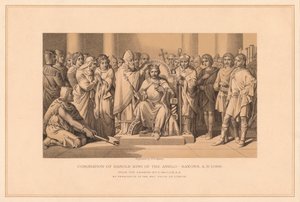Krönung von Harold, König der Angelsachsen, 1066 n. Chr., 1878 von W Ridgway