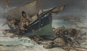 Sir John Franklin stirbt bei seinem Boot während der Nordwestpassage-Expedition der HMS 