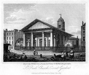St. Pauls Kirche, Covent Garden, Westminster, London, 1817