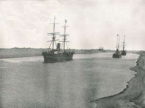 Schiffe auf dem Suezkanal, Kantara, Ägypten, 1895