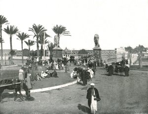 Die Kasr-el-nil-Brücke, Kairo, Ägypten, 1895