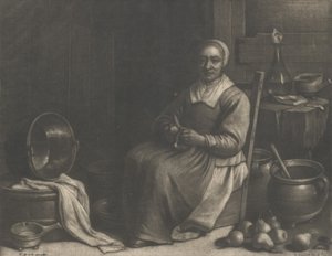 Eine Frau, die Birnen schält, Mitte des 17. Jahrhunderts