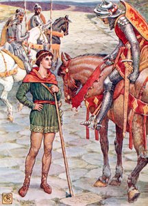 Der junge Perceval befragt Sir Owen von Walter (after) Crane