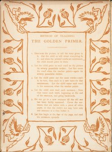 Methode zum Unterrichten des Golden Primer. Blumengrenze mit Putten. von Walter Crane