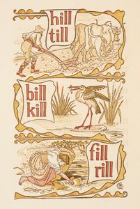 Reimwörter, die mit dem Buchstaben L enden. Pflügen. Ein Storch. The Golden Primer von Walter Crane