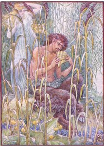 Süß, durchdringend süß war die Musik von Pans Flöte, Illustration aus 